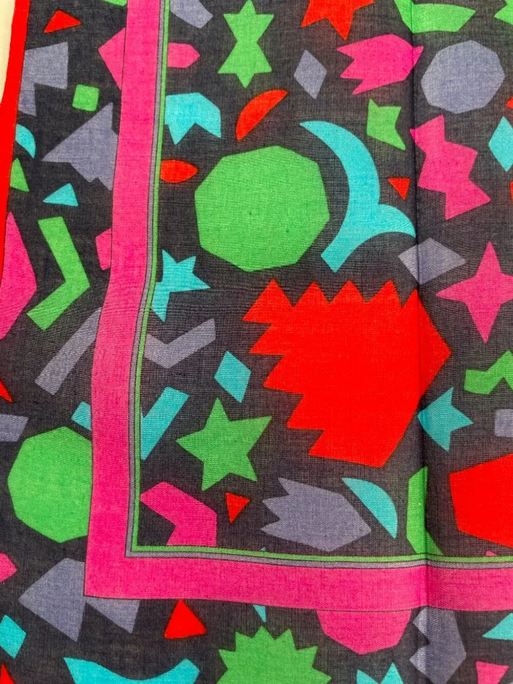 Vintage Yves Saint Laurent Lightweight Cotton Geometric Scarf